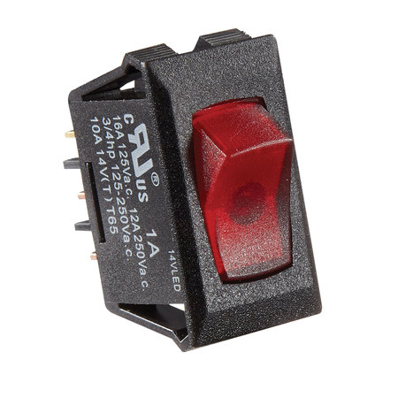 RV DESIGNER RV Designer Collection S247 Rocker Switch 10A Black W/Red S247